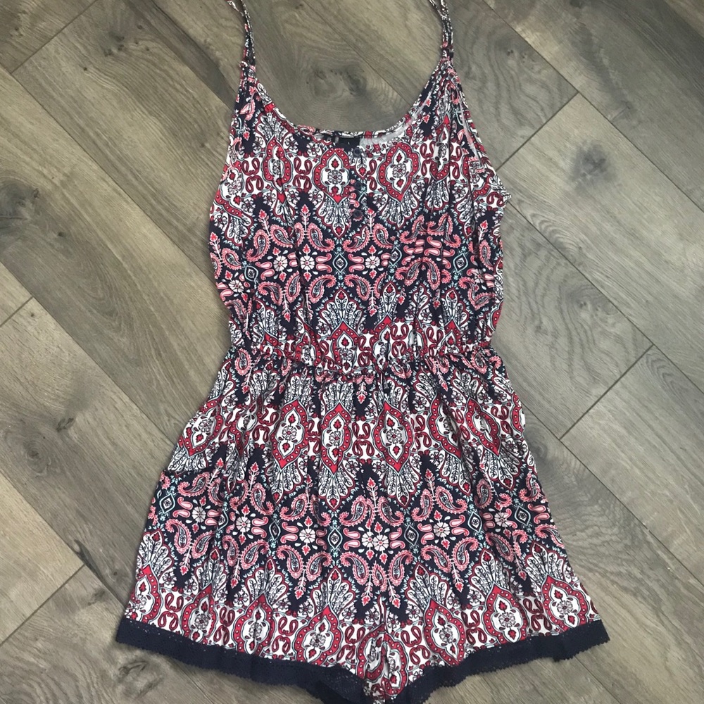 red white & blue romper